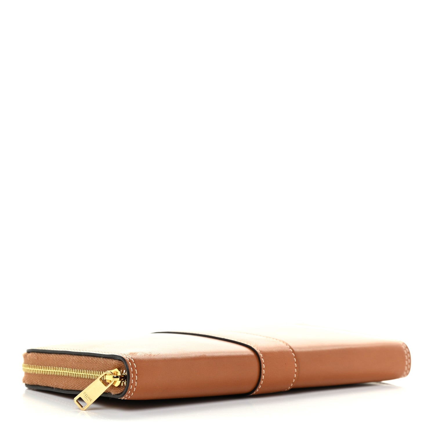 Celine Natural Calfskin Large Zip Around Multifunction Wallet Tan 4 of 16