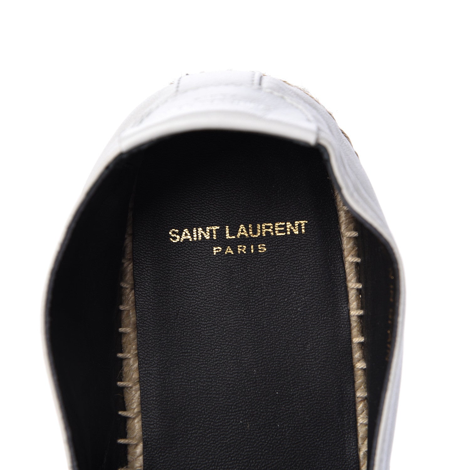Saint Laurent Lambskin Monogram Espadrilles 39.5 White 7 of 10