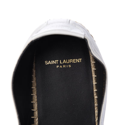 Saint Laurent Lambskin Monogram Espadrilles 39.5 White 7 of 10