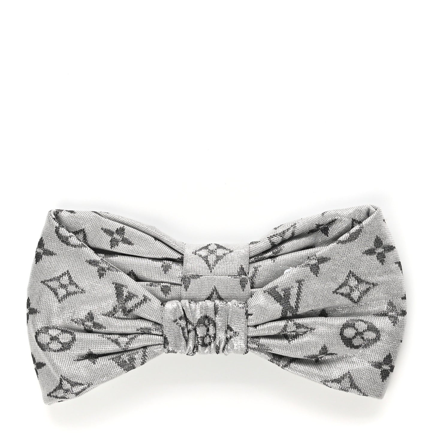 Silk Monogram LV Pool Party Turban Headband Argent