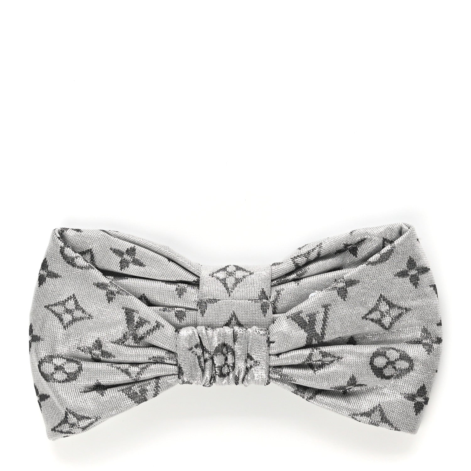 Louis Vuitton Silk Monogram LV Pool Party Turban Headband Argent 3 of 6