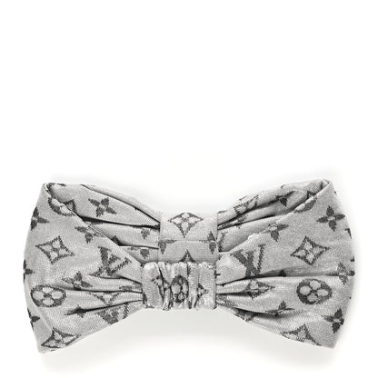 Louis Vuitton Silk Monogram LV Pool Party Turban Headband Argent 3 of 6