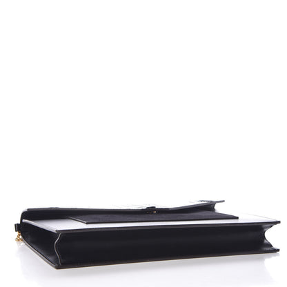 Celine Ostrich Leg Calfskin Suede Clutch on a Chain Black 4 of 8