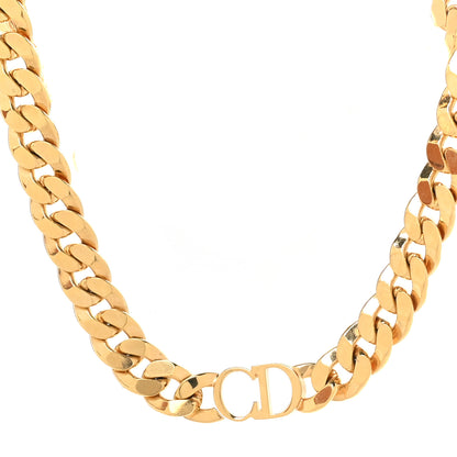 Christian Dior Metal CD Choker Necklace Gold 1 of 5