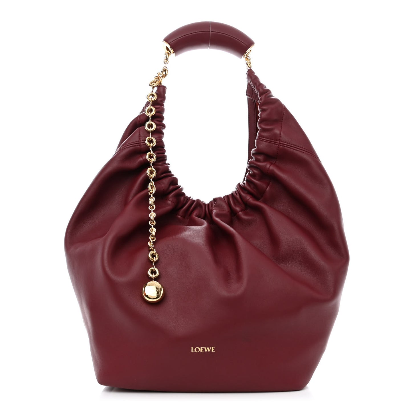 Buttery Nappa Lambskin Medium Squeeze Bag Dark Burgundy