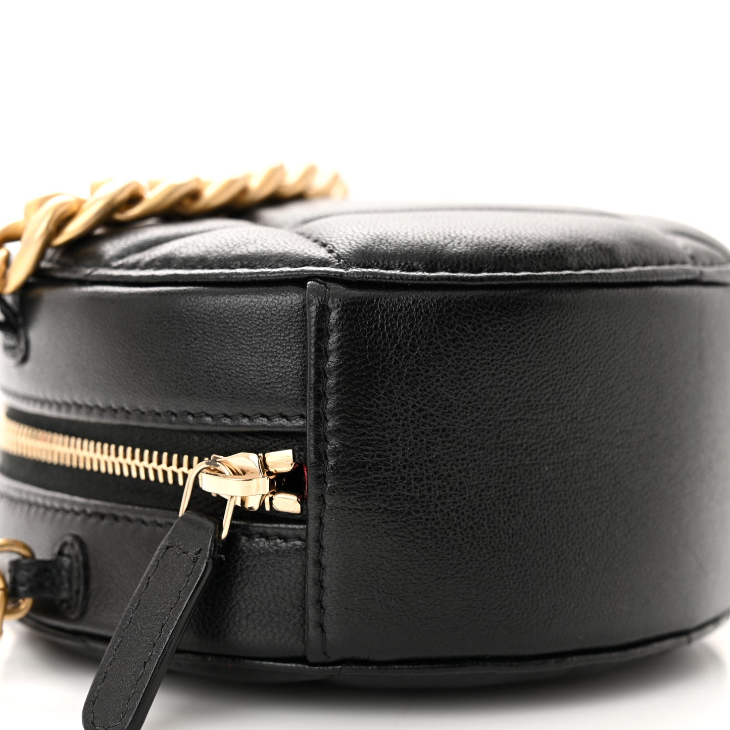 Lambskin Quilted Chanel 19 Round Clutch With Chain Black