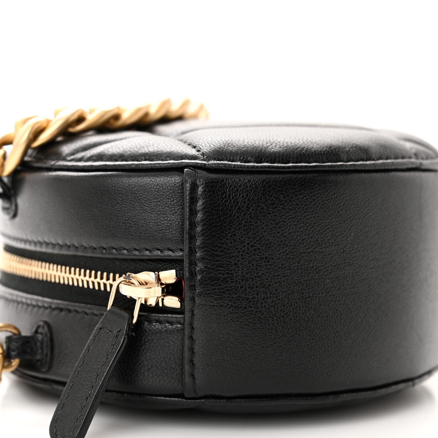 Chanel Lambskin Quilted Chanel 19 Round Clutch With Chain Black 9 of 10