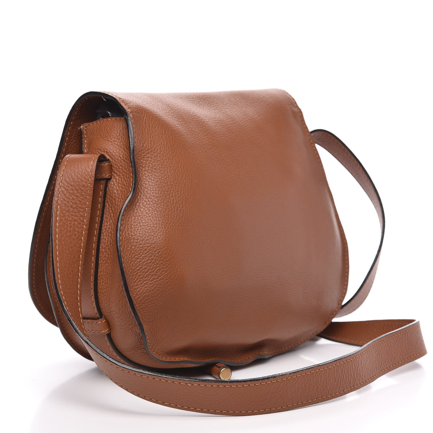Chloe Grained Calfskin Medium Marcie Saddle Bag Tan 3 of 10