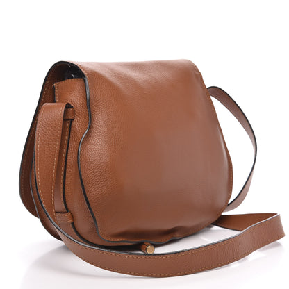 Chloe Grained Calfskin Medium Marcie Saddle Bag Tan 3 of 10