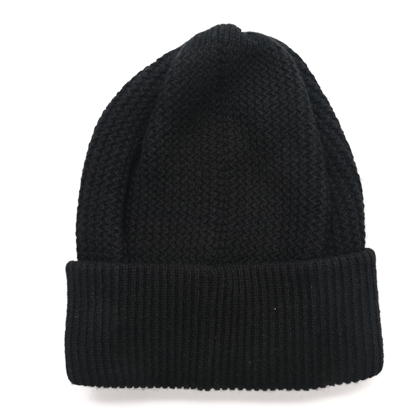 Cashmere Sequin Logo Beanie Hat Black Gold