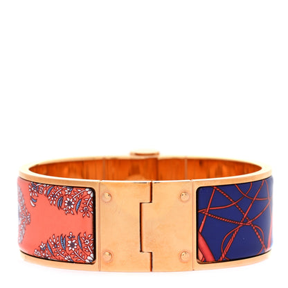 Hermes Enamel Printed Wide Coup De Fouet Au Bloc Hinged Bracelet M Rayon 3 of 4