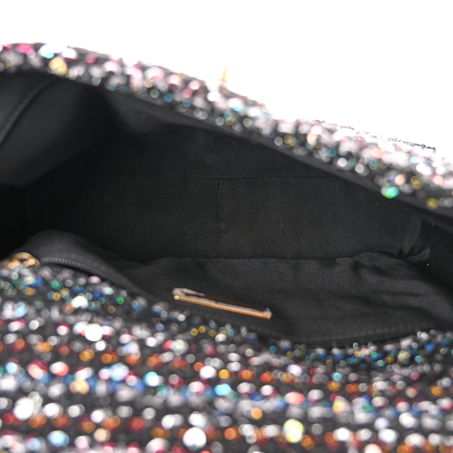 Tweed Sequin Quilted Medium Chanel 19 Flap Black Multicolor