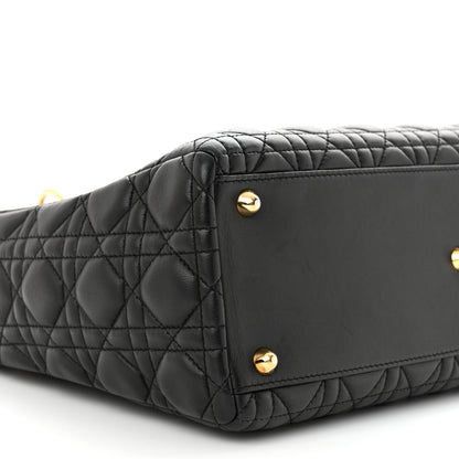 Christian Dior Lambskin Cannage Large Lady Dior Black 9 of 10