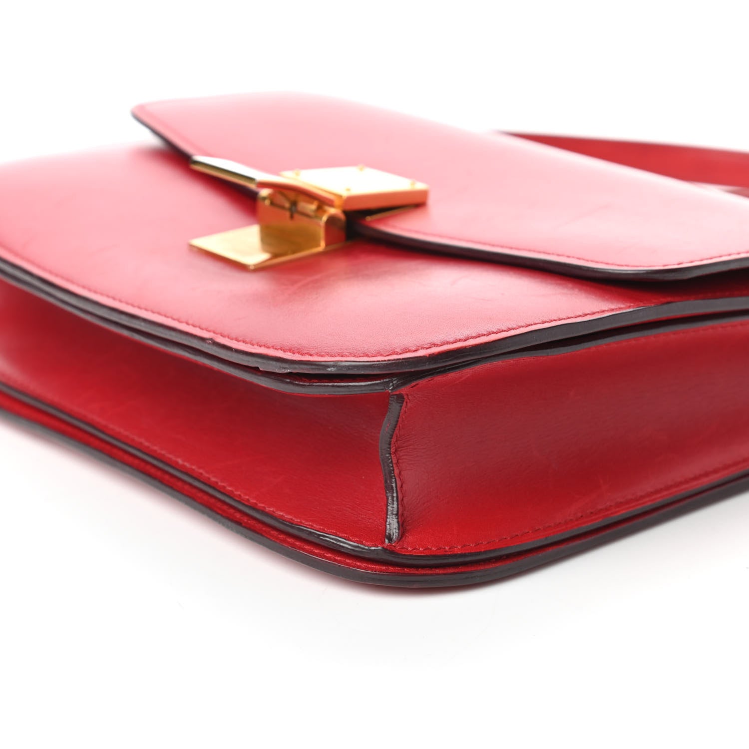 Celine Box Calfskin Medium Classic Box Flap Bag Red 7 of 11