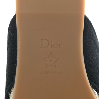 Christian Dior Canvas Embroidered Granville Espadrille Crisscross Flat Slide Sandals 36 Black 6 of 8