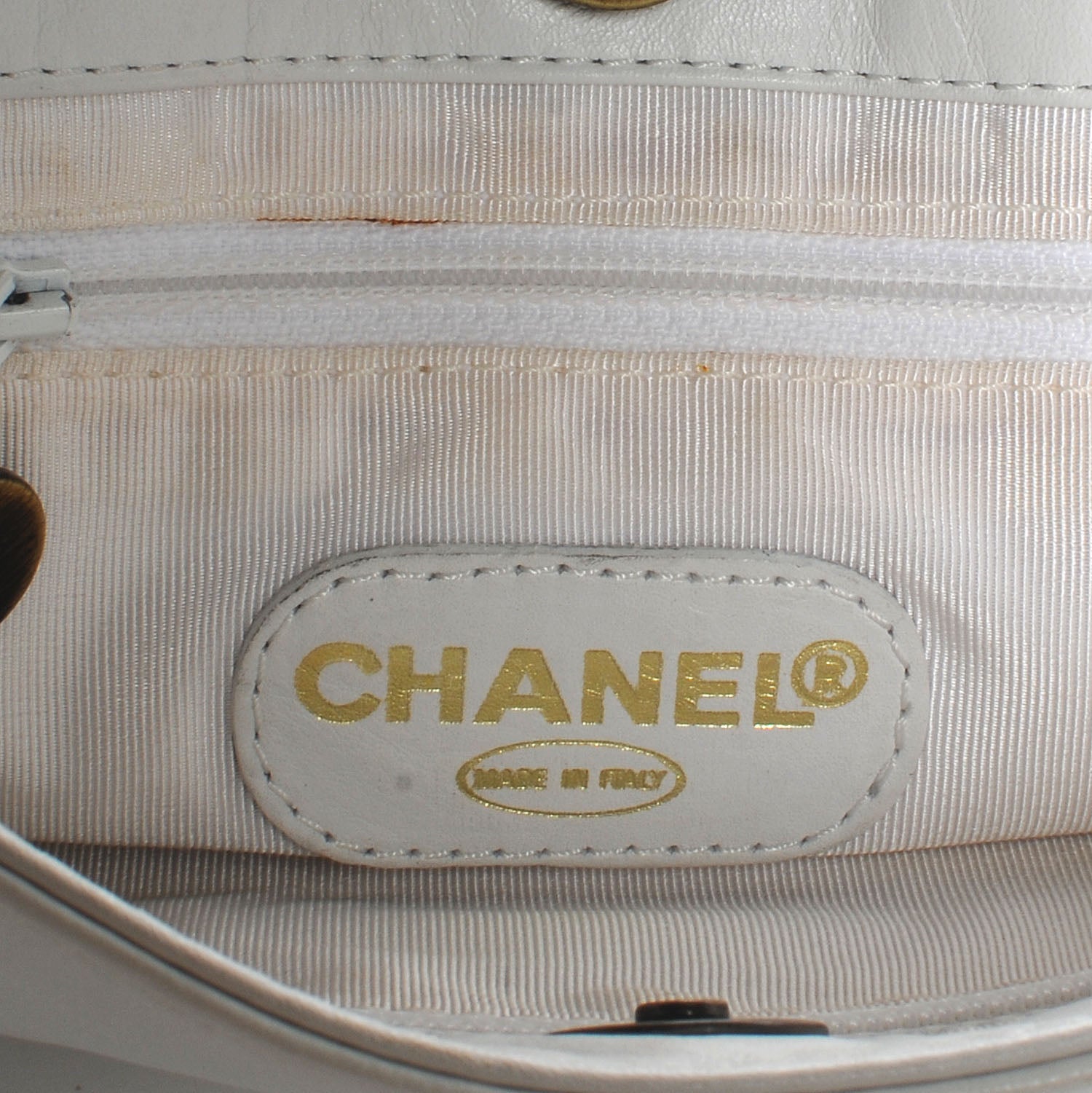 Chanel Lambskin Chain CC Small Tote White 6 of 7