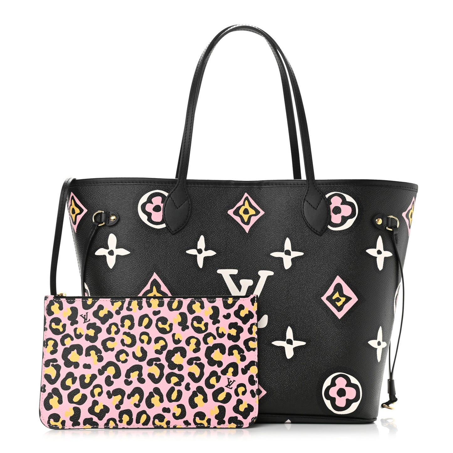 Monogram Giant Wild At Heart Neverfull MM Black