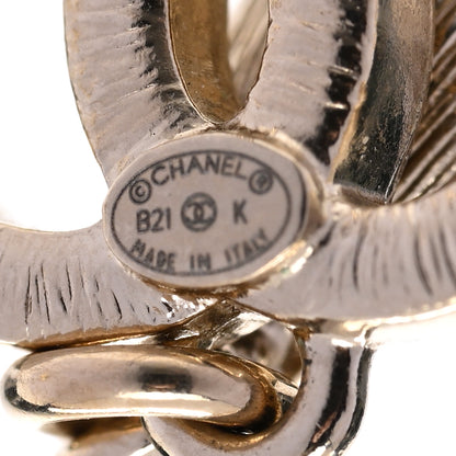 Chanel Crystal CC Teardrop Earrings Gold Black 4 of 5