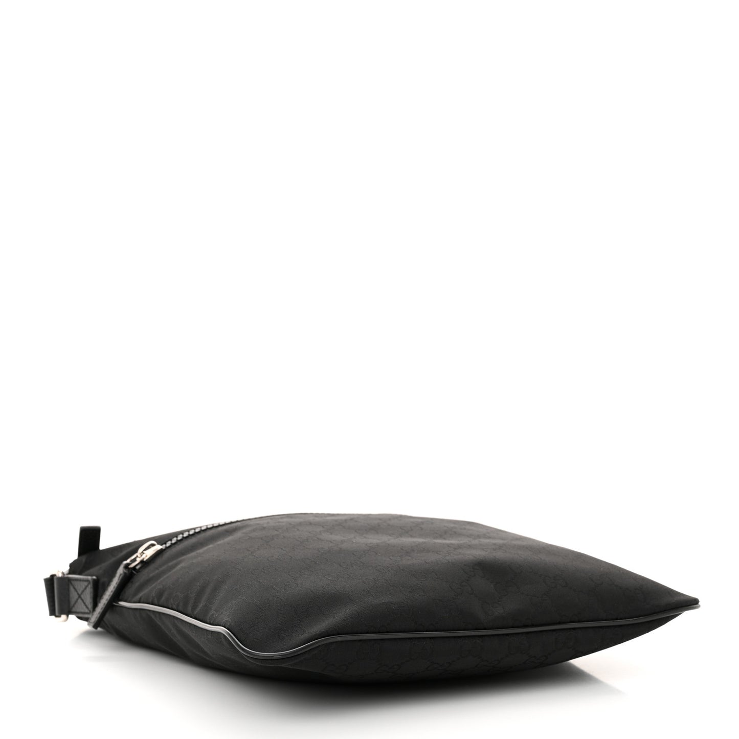 Nylon Monogram Medium Flat Messenger Bag Black