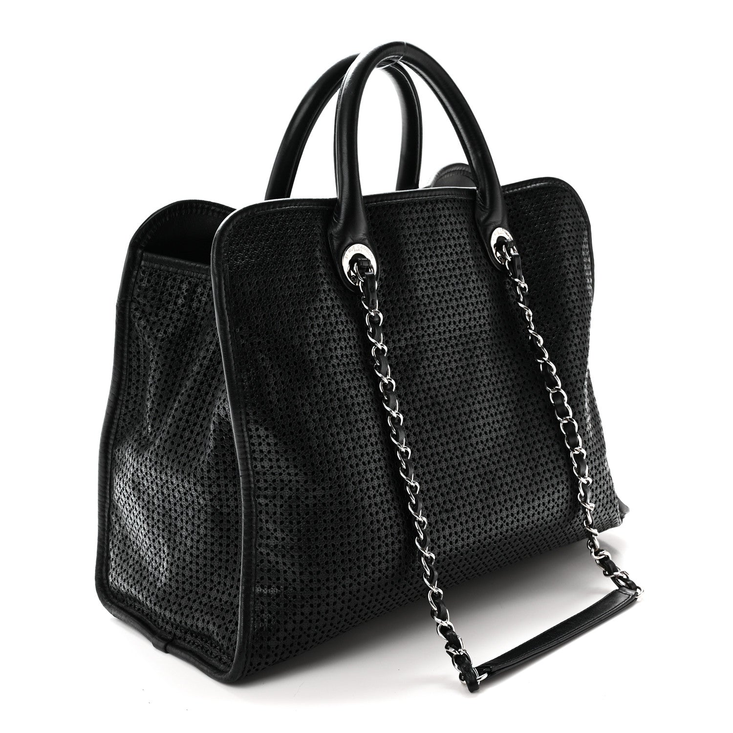 Chanel Calfskin Perforated Up In The Air Tote Black 3 of 10