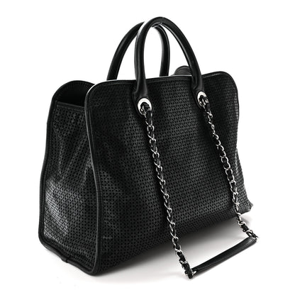 Chanel Calfskin Perforated Up In The Air Tote Black 3 of 10
