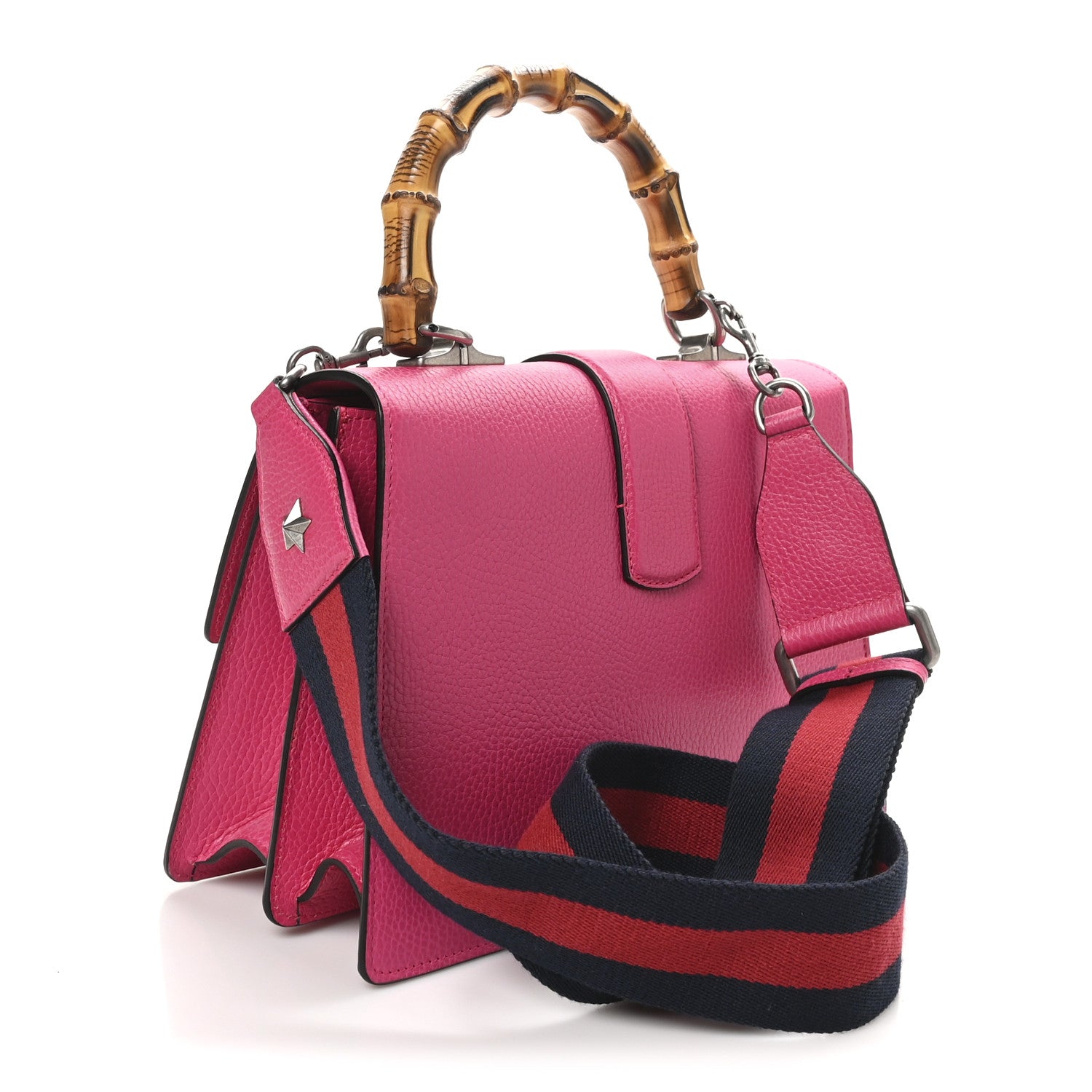 Gucci Dollar Calfskin Crystal Web Medium Dionysus Bamboo Top Handle Bag Box Pink Black Diamond 3 of 10