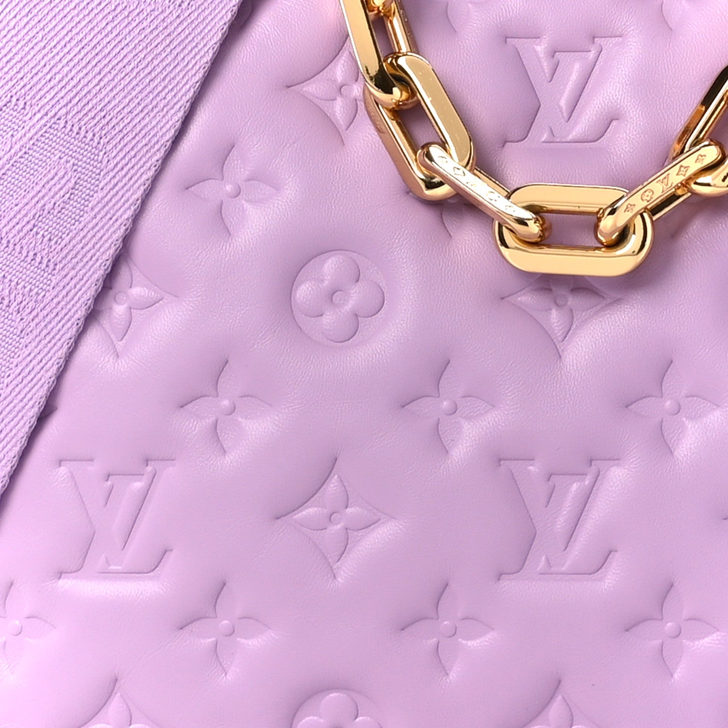 Louis Vuitton Lambskin Embossed Monogram Coussin PM Parme 11 of 13