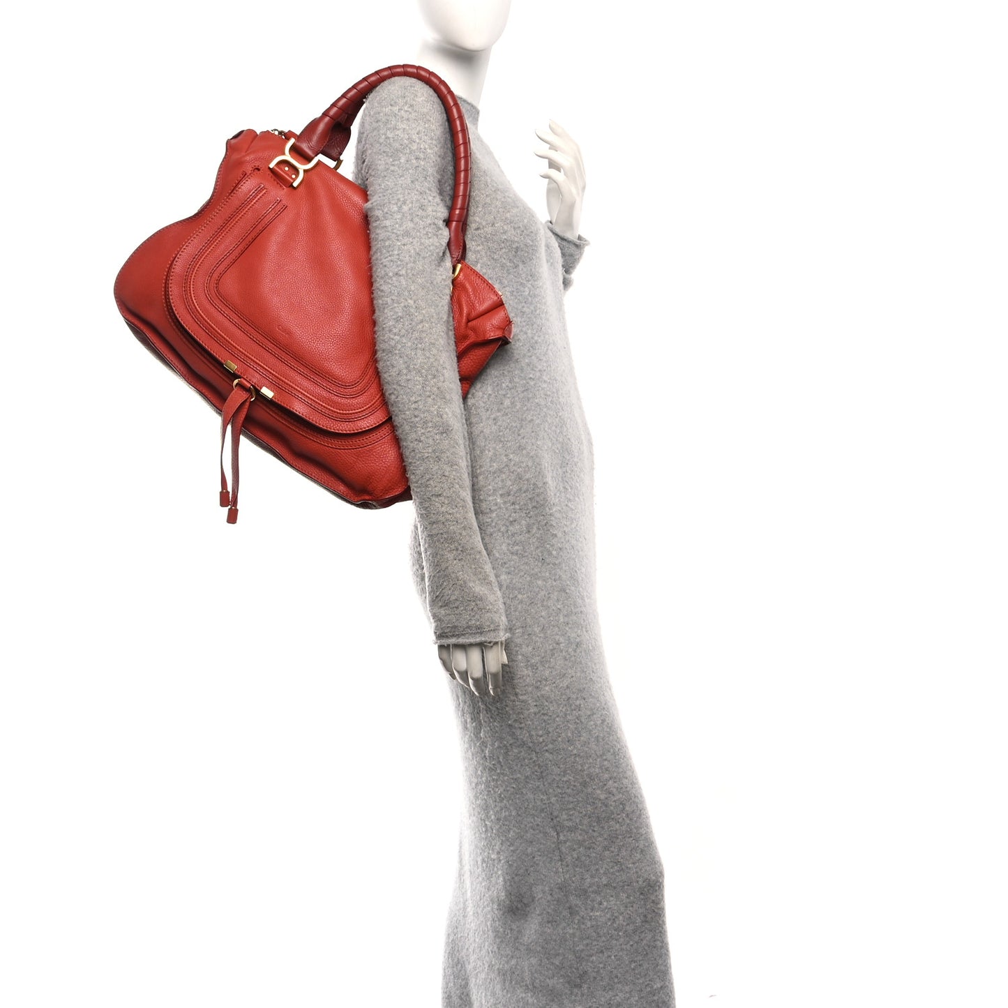 Calfskin Large Marcie Satchel Maple Leaf