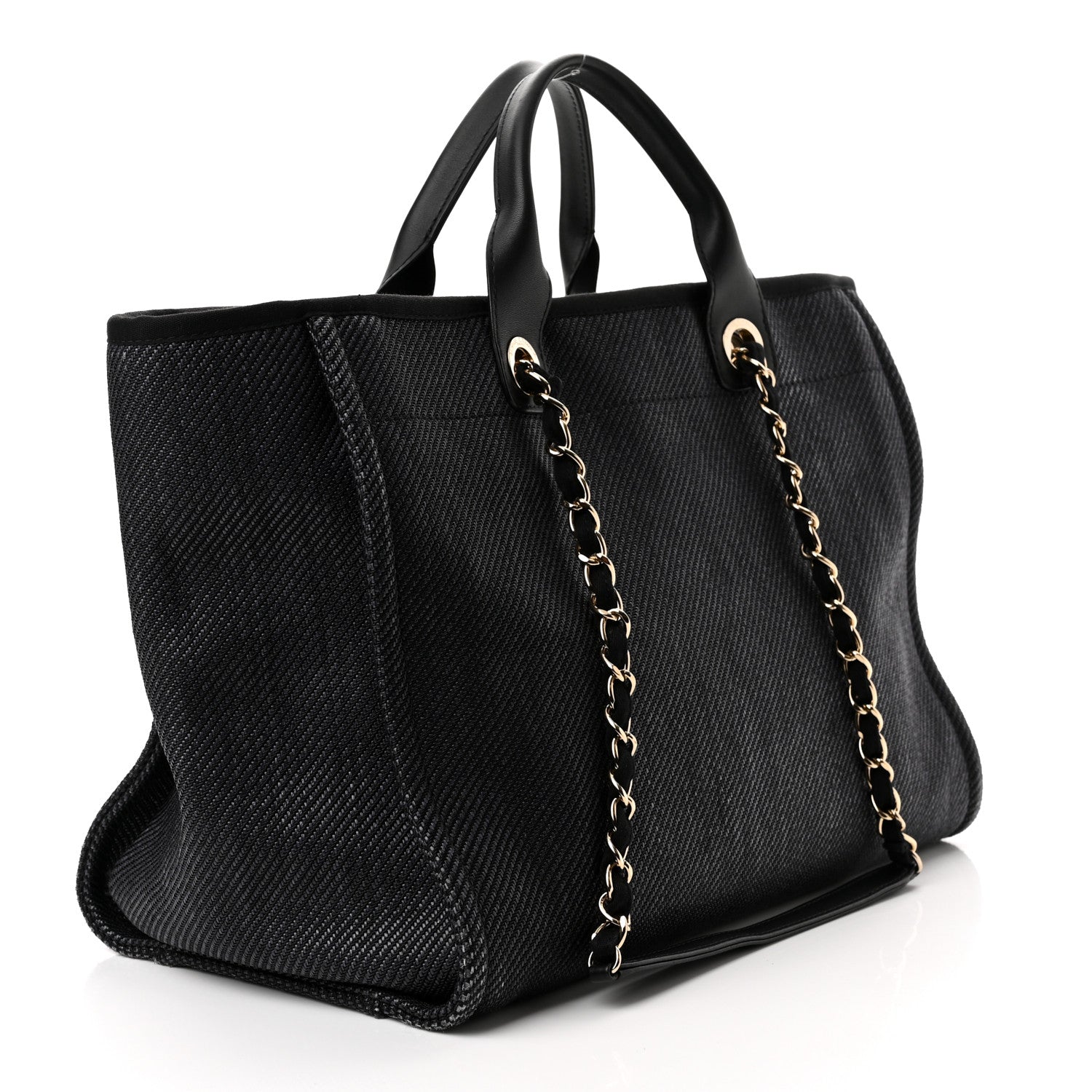 Chanel Canvas Medium Deauville Tote Black 3 of 10
