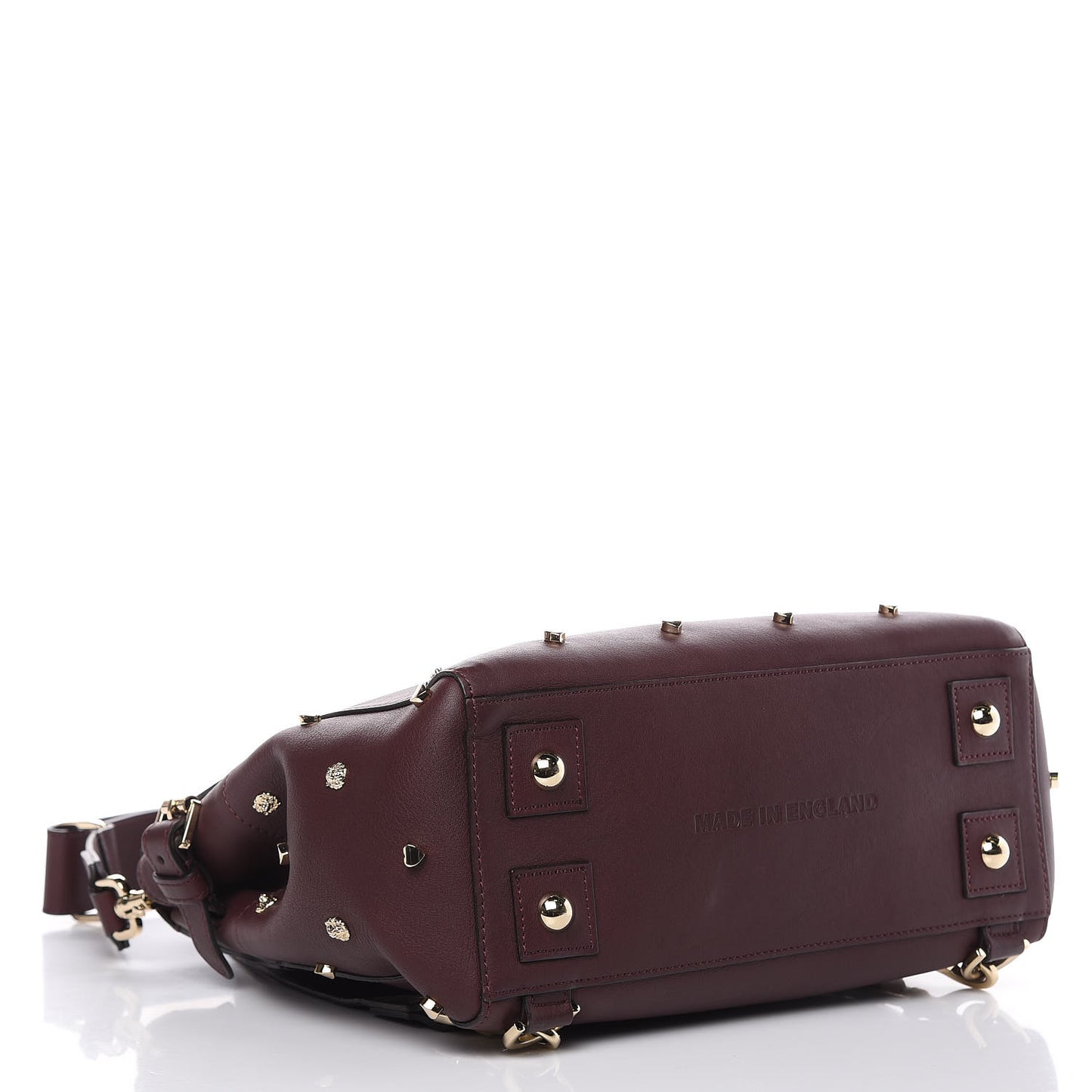 Calfskin Studded Medium Cara Delevingne Convertible Satchel Oxblood