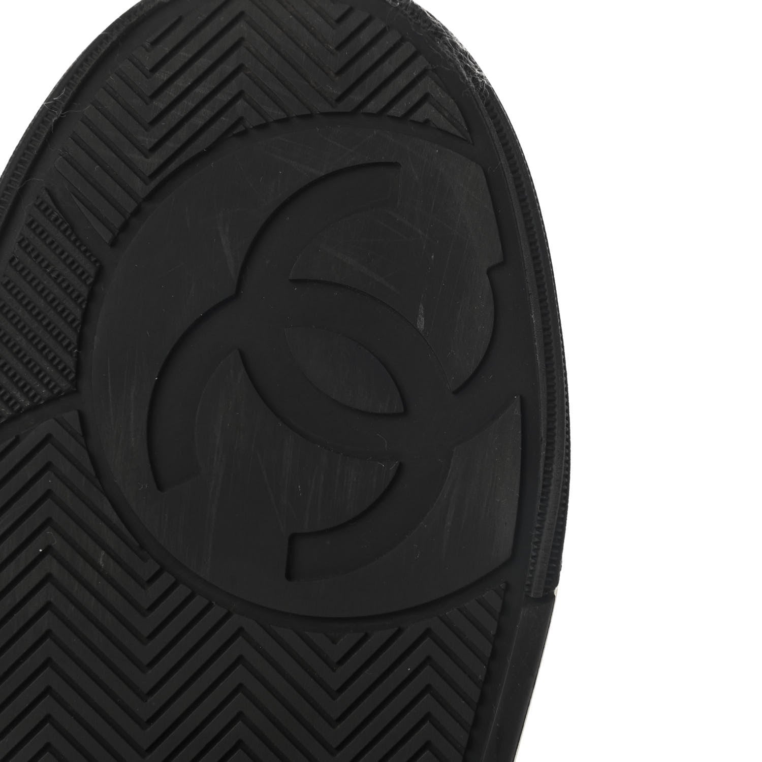 Chanel Fabric Womens Logo Sneakers 37 Black White 6 of 10