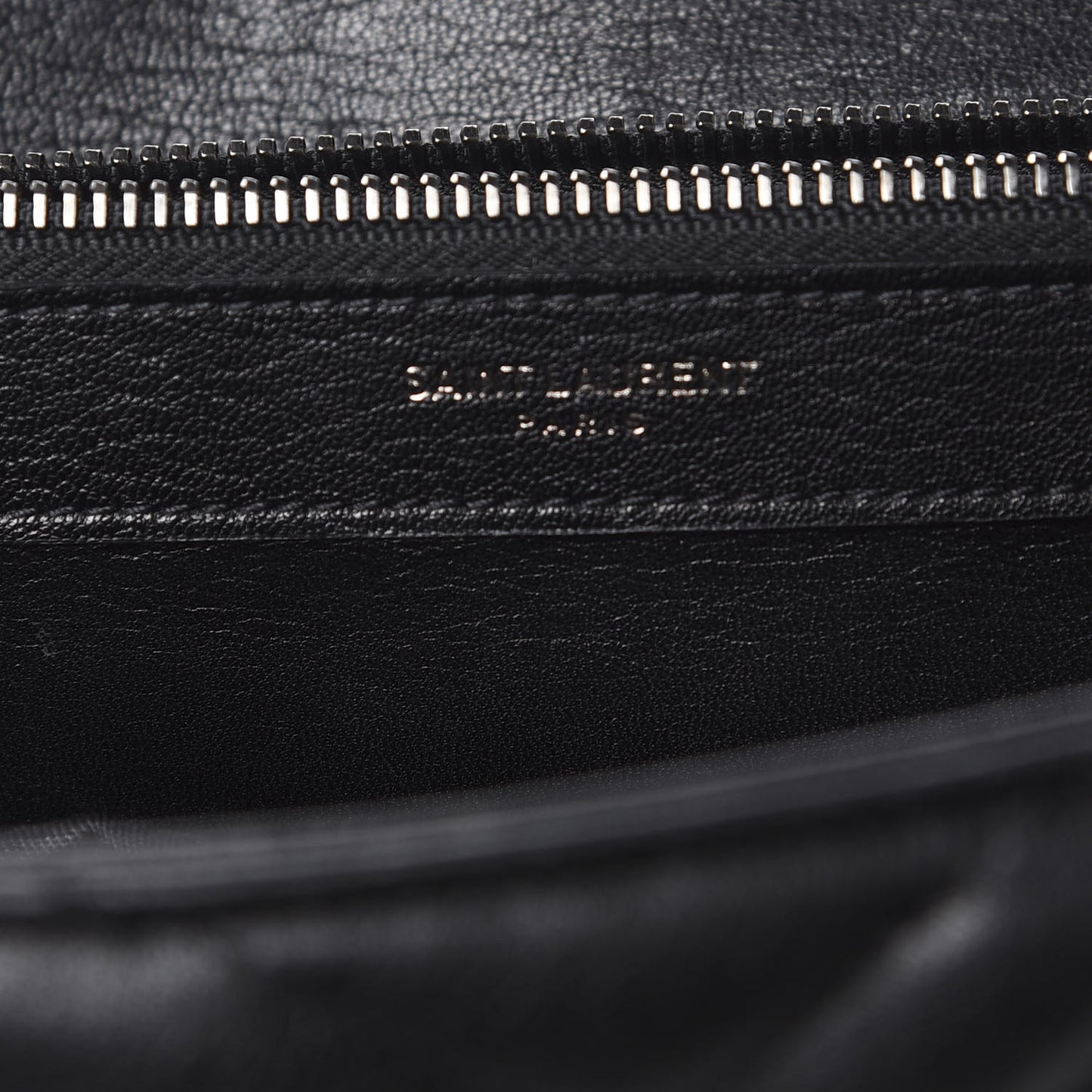 Sheepskin Matelasse Chevron Monogram Large College Satchel Black