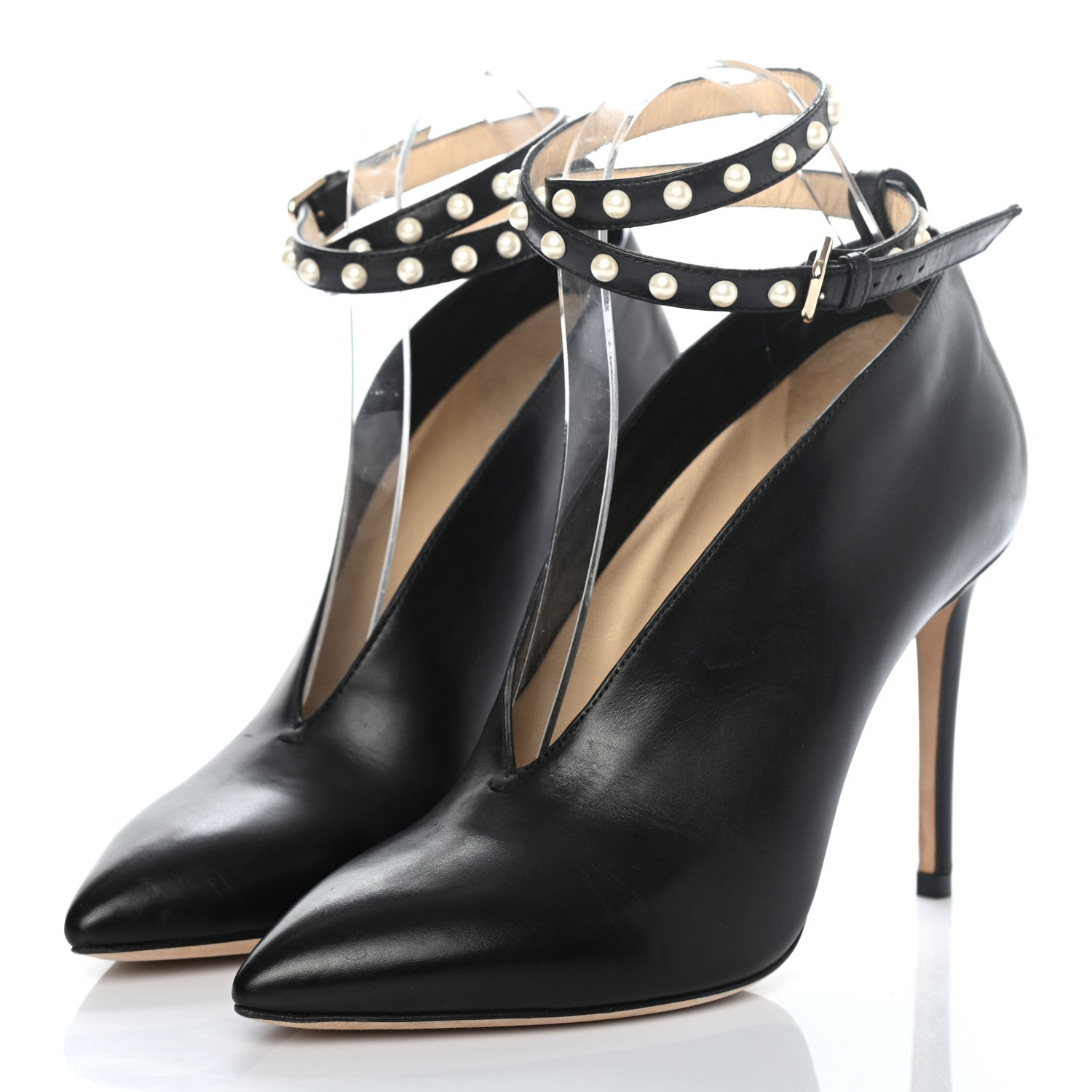 Jimmy Choo Shiny Calfskin Lark 100 Pumps 35.5 Black 3 of 7