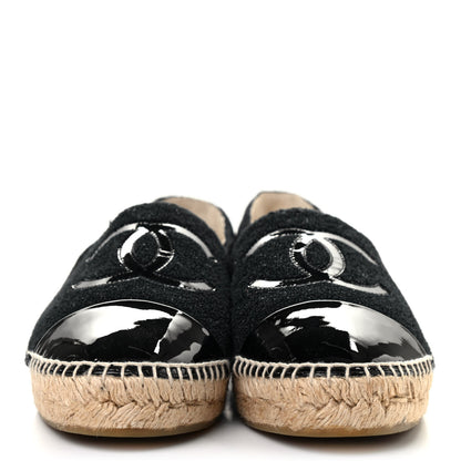 Chanel Fabric Patent Calfskin CC Espadrilles 40 Black 2 of 10