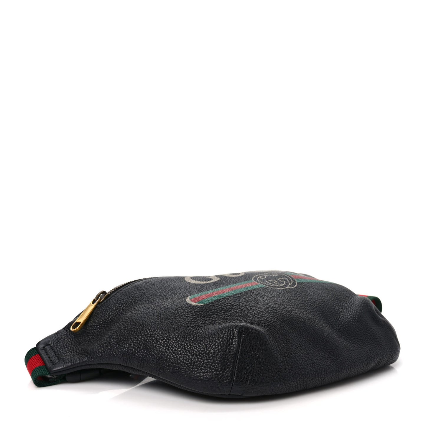Grained Calfskin Logo Belt Bag Black