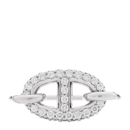 Hermes 18K White Gold Diamond New Farandole Ring 53 6.5 1 of 5