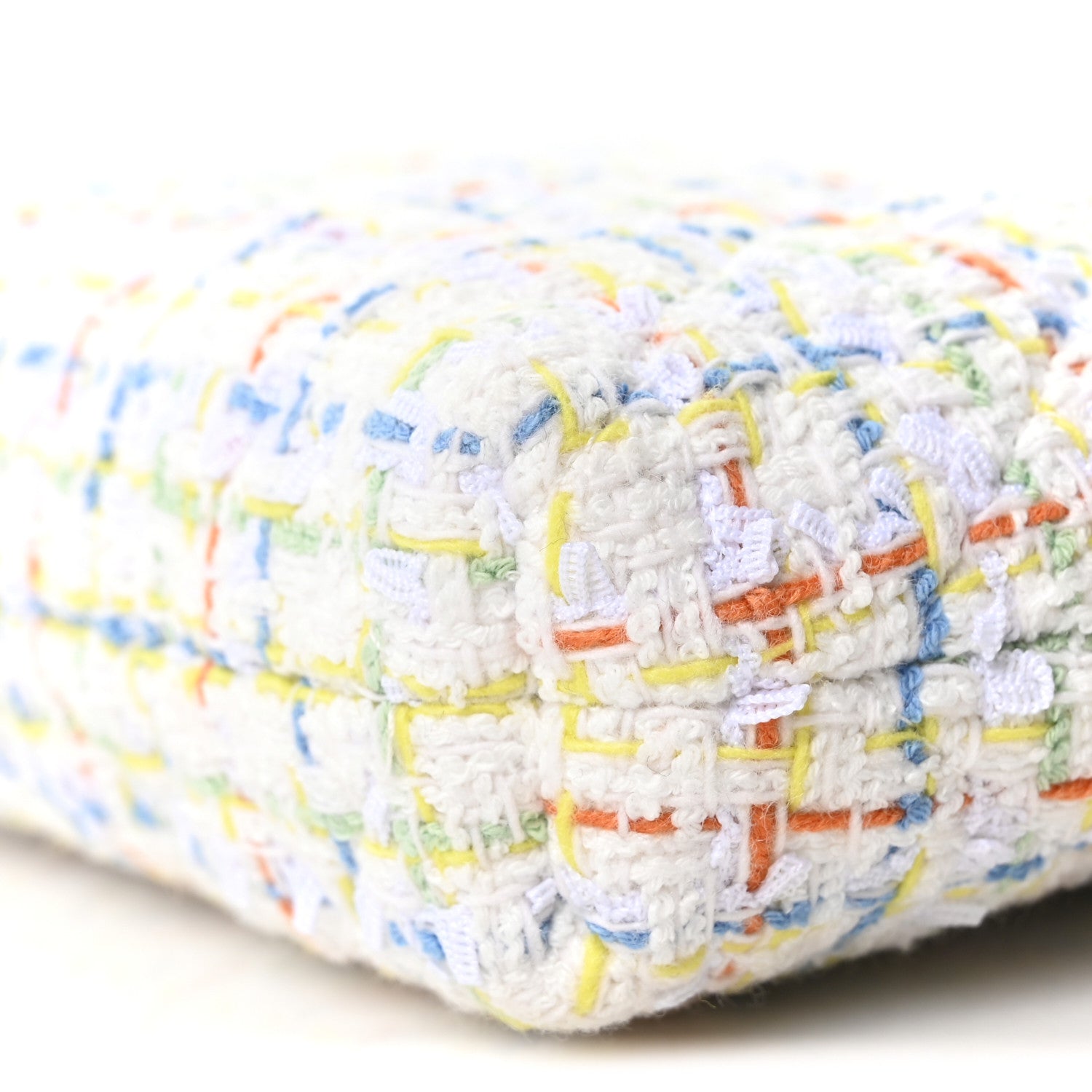 Chanel Tweed Quilted Classic Clutch Tote With Chain White Multicolor 10 of 10