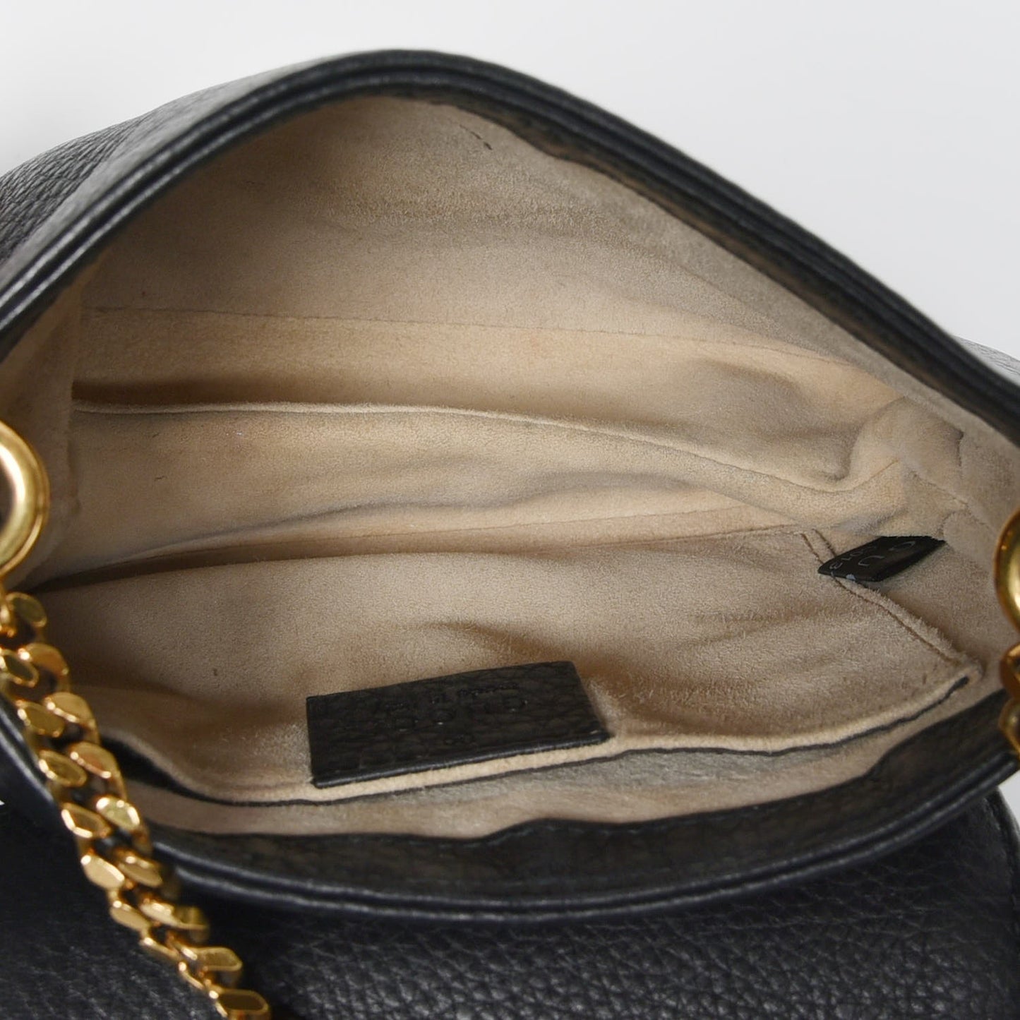 Pebbled Calfskin Small 1973 Chain Shoulder Bag Black