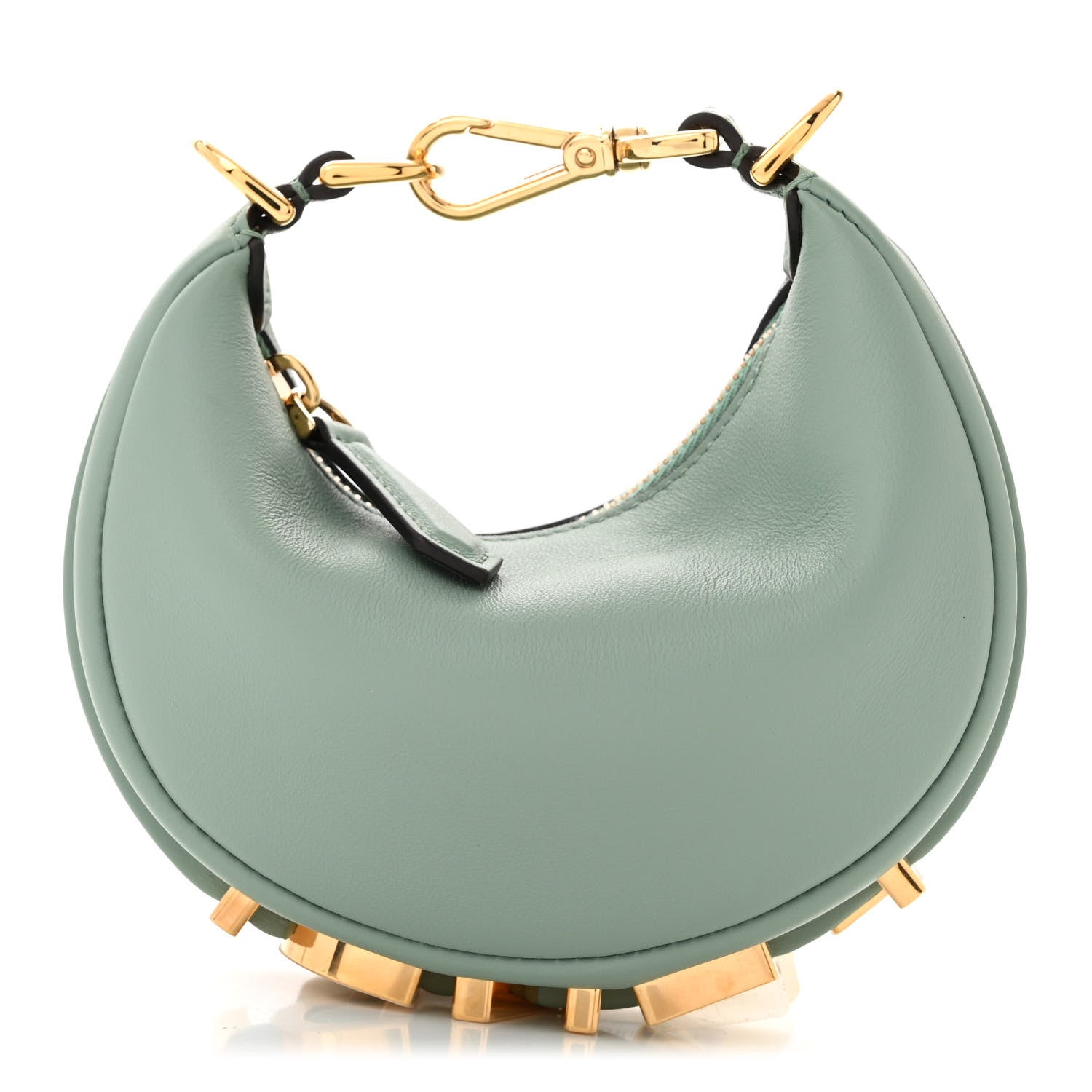 Fendi Vitello Grace New Matte Nano Fendigraphy Hobo Charm Menta 1 of 10