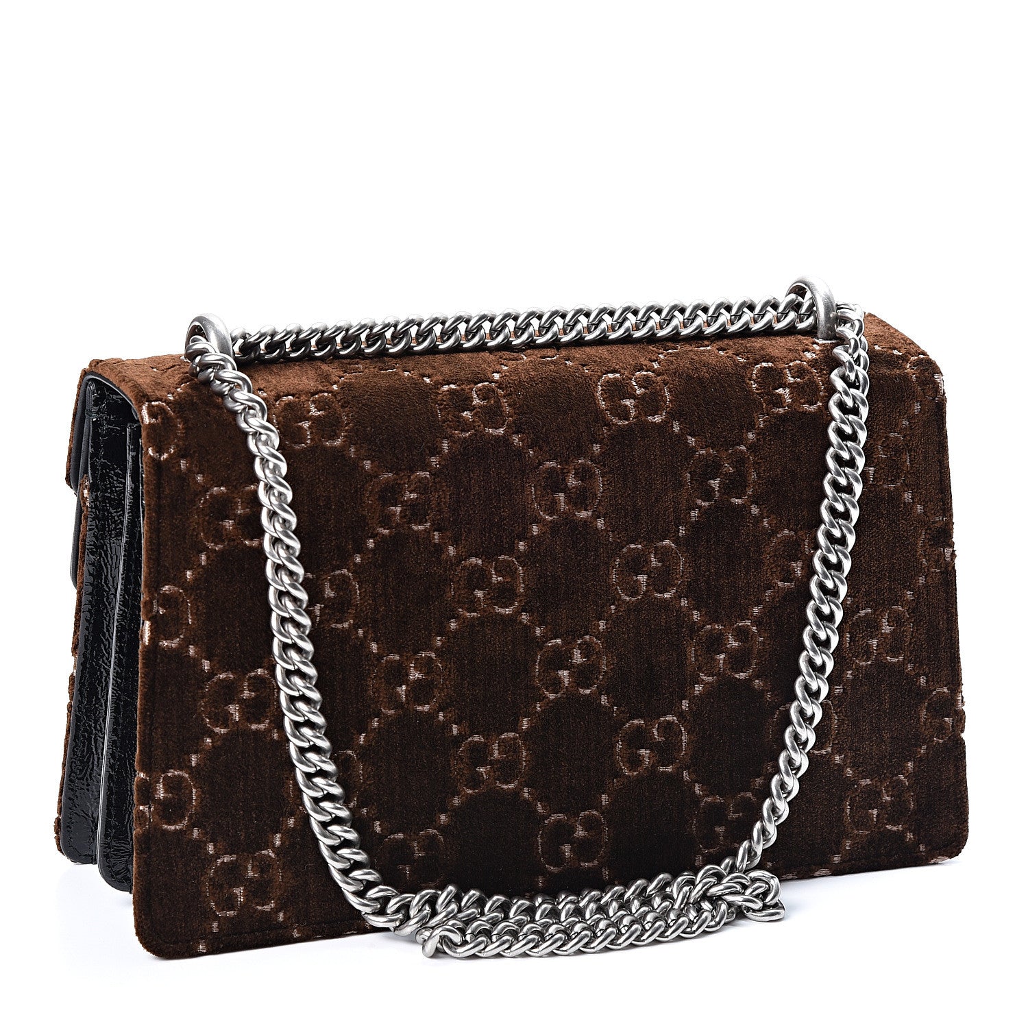 Gucci Velvet Skipper GG Monogram Small Dionysus Shoulder Bag Brown Black 2 of 9