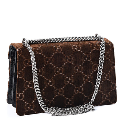 Gucci Velvet Skipper GG Monogram Small Dionysus Shoulder Bag Brown Black 2 of 9