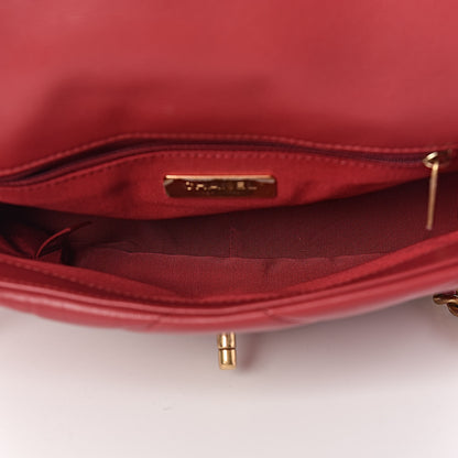 Chanel Lambskin Quilted Medium 19 Flap Red 5 of 11