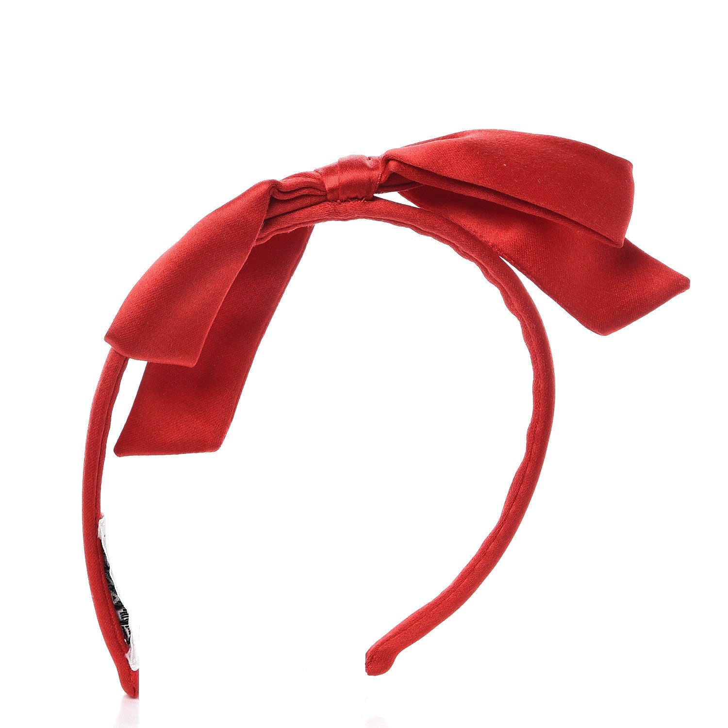 Chanel Silk Bow Headband Red 1 of 5