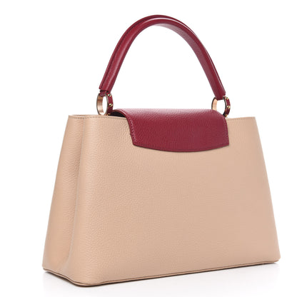 Louis Vuitton Taurillon Capucines MM Rose Beige Red 3 of 9