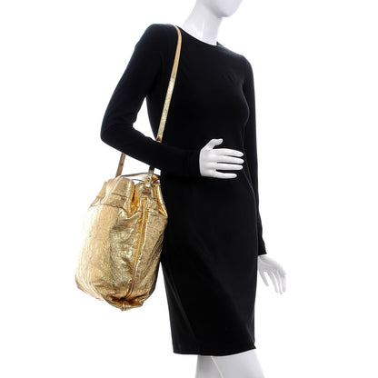 Marc Jacobs Crackled Calfskin Studded Tote Gold 2 of 12