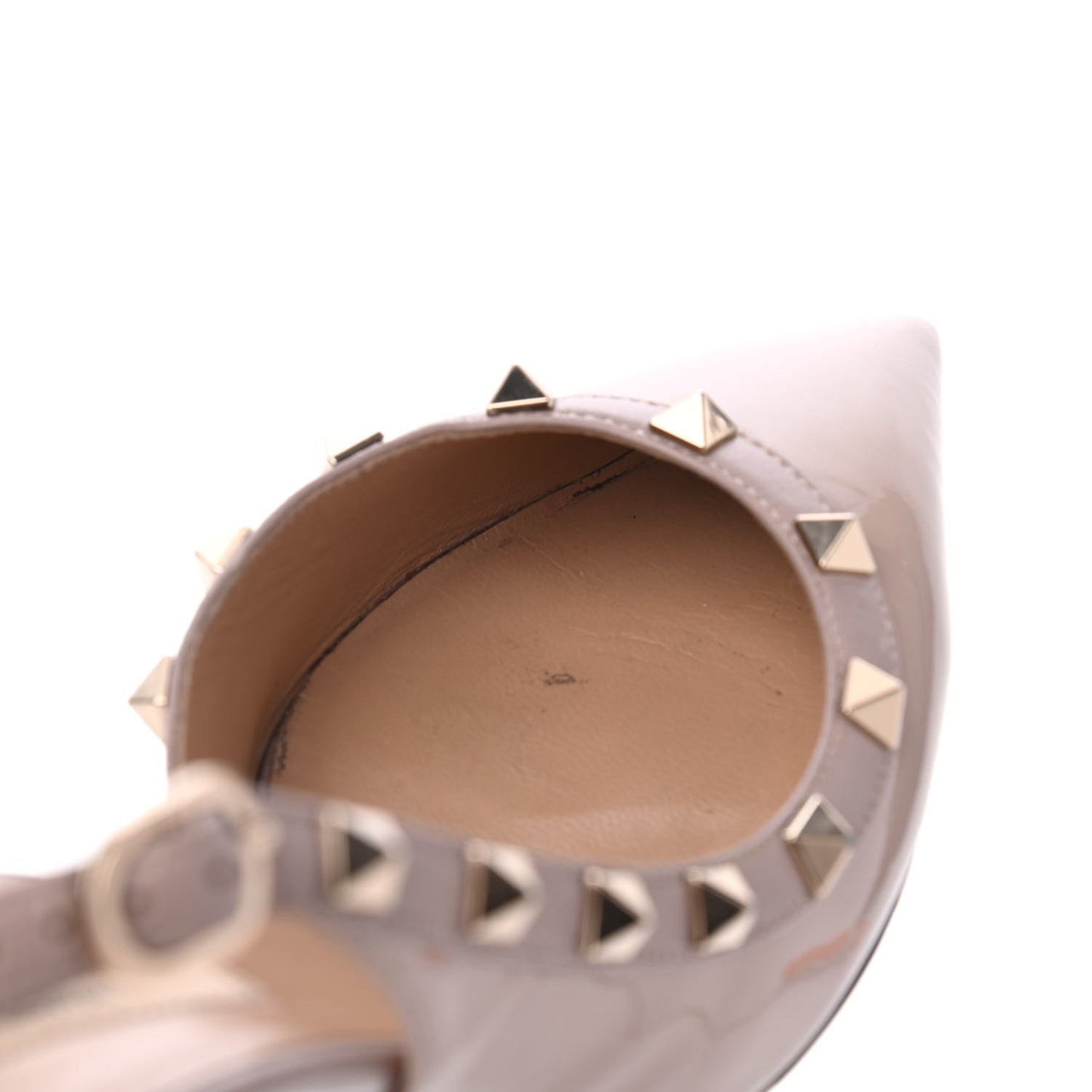 Patent Rockstud Half D'Orsay Slingback 85mm Pumps 37.5 Poudre