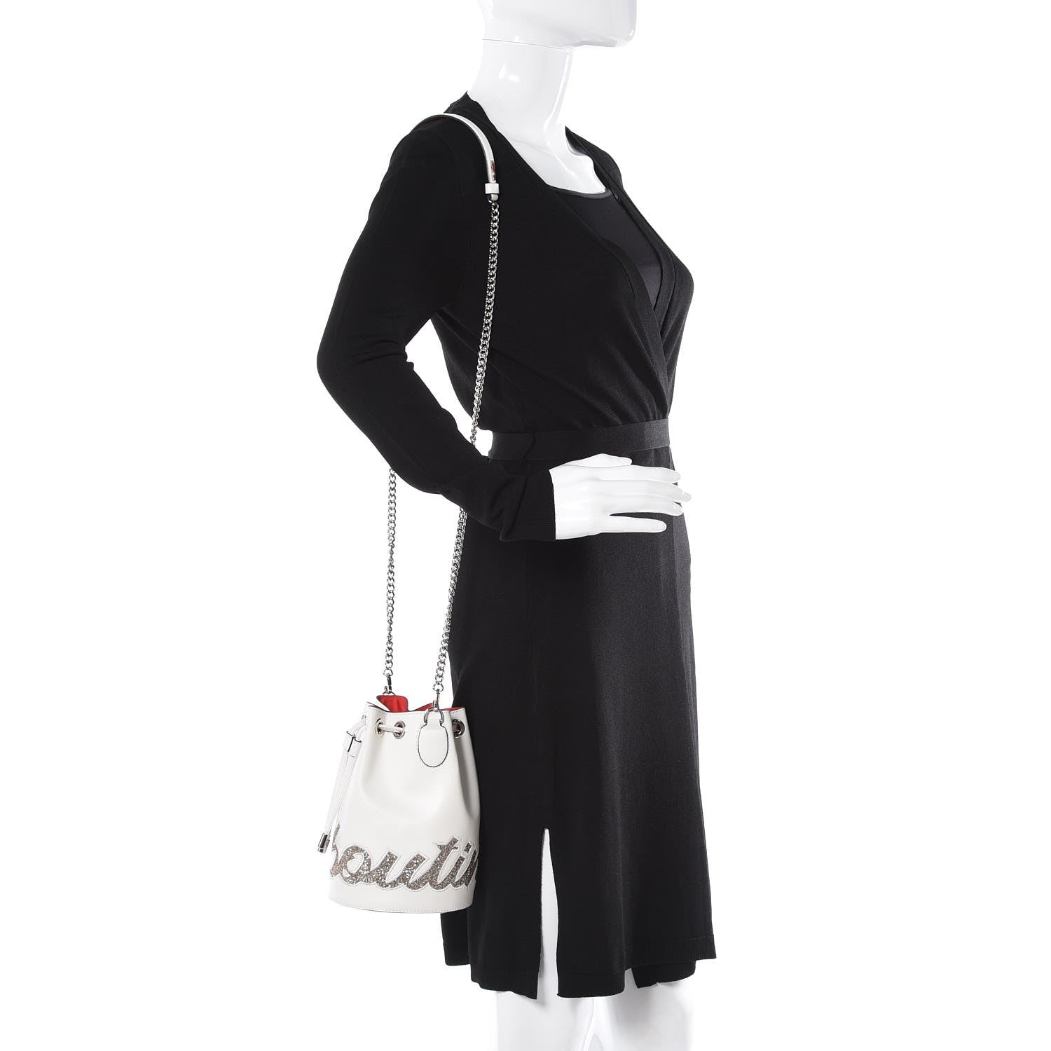 Christian Louboutin Calfskin Marie Jane Bucket White 2 of 6