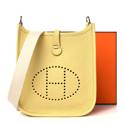 Hermes Taurillon Clemence Amazone Evelyne TPM Jaune Poussin Craie 10 of 10