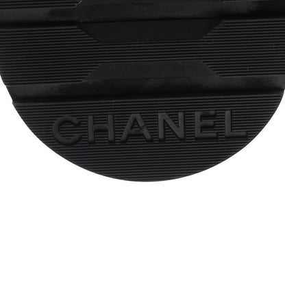 Chanel Tweed Lambskin Quilted Lace Up Combat Boots 41 Black Grey 6 of 9