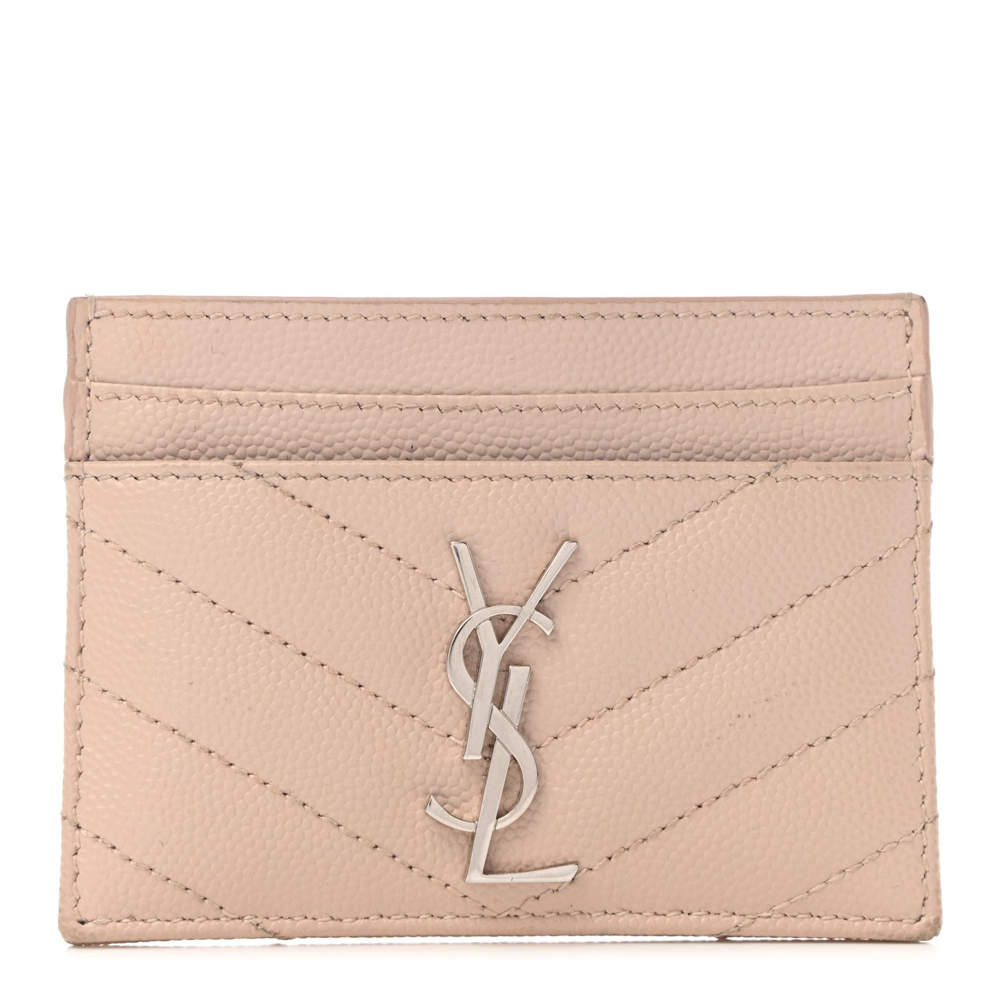 Grain De Poudre Matelasse Chevron Monogram Credit Card Case Marble Pink